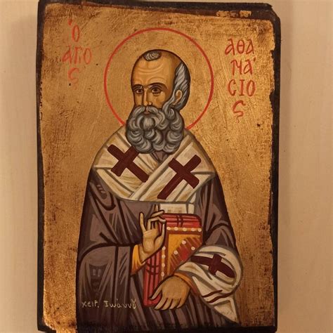 Saint Athanasius Ο Άγιος Αθανάσιος Hand Painted Greek - Etsy