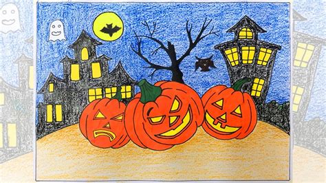 Vẽ tranh lễ hội Halloween | Vẽ tranh đề tài lễ hội Halloween | Vẽ lễ hội Halloween - YouTube