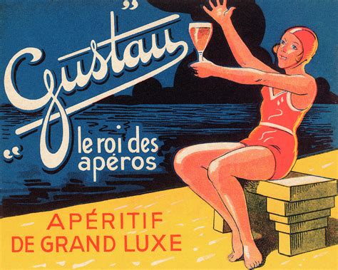 Gustau Aperitif Drawing by Vintage Drinks Posters - Pixels