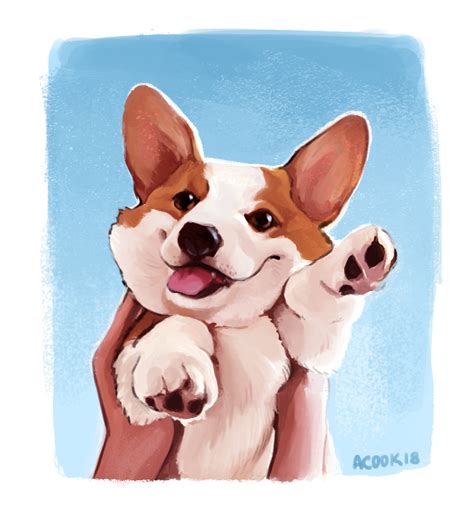 Happy Corgi, photoshop, 700x800 pixels : r/Art