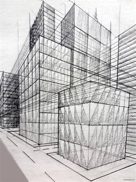 Perspective Building Sketch at PaintingValley.com | Explore collection of Perspective Building ...