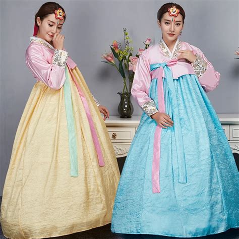 4 Color Fashion Korean Traditional Dress Women Hanbok Korean Dress Ancient Clothes Luxury Korean ...