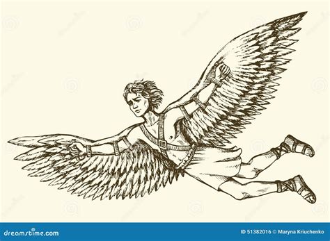 Icarus, Character Of Ancient Greek Legend. Vector Drawing Stock Vector ...