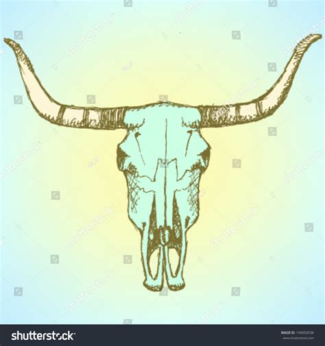 Longhorn Skull Vector Background Stock Vector 149050538 - Shutterstock