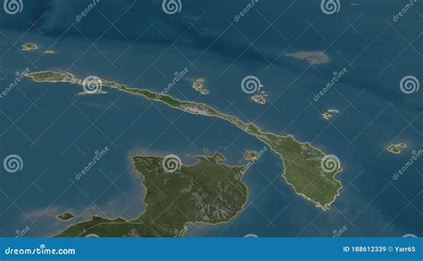 New Ireland, Papua New Guinea - Outlined. Satellite Stock Illustration ...