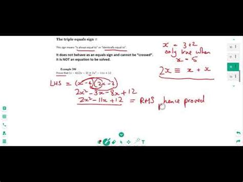 A level maths, proofs involving triple equals sign - YouTube