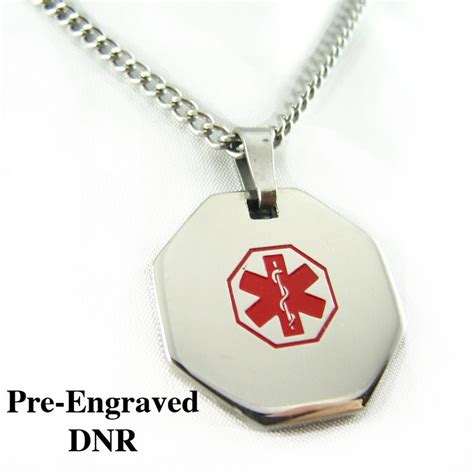 Pre-engraved DNR Medical Alert Necklace Stainless Steel P1 - Etsy