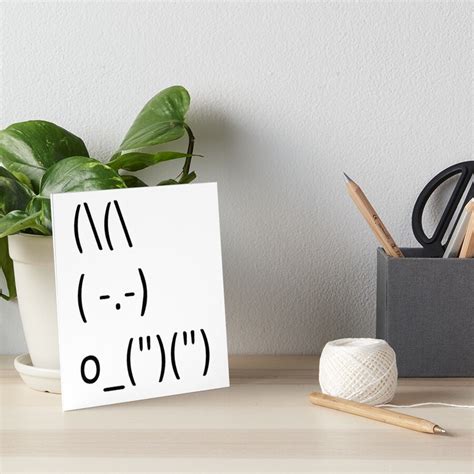 "ASCII Bunny Adorable Cute Emoji Rabbit Text Art" Art Board Print by reyners | Redbubble