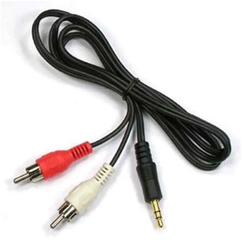 Audio Line Cable 1M 3.5mm Stereo to 2 RCA Y CABLE FOR PC DVD TV VCR ...