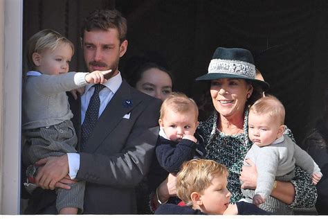 Princess Caroline Holds Grandchildren at Monaco National Day