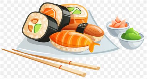 Sushi Japanese Cuisine Clip Art, PNG, 4600x2490px, Sushi, Asian Food ...