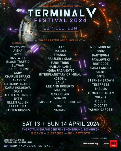 Terminal V Festival 2024 - April 13th + 14th, The Royal Highland Centre ...