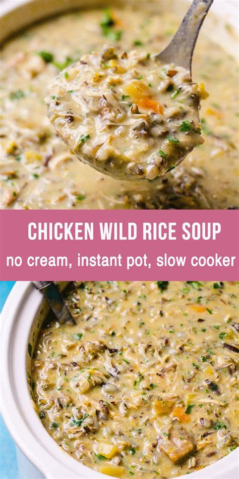 Healthy Chicken Wild Rice Soup in 2020 | Wild rice soup recipes, Chicken wild rice soup, Chicken ...