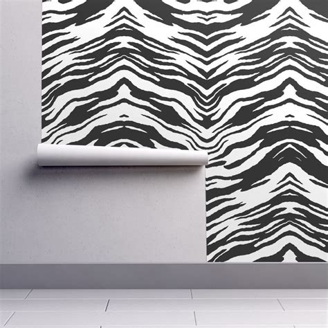 Black And White Zebra Wallpaper | Spoonflower | Zebra wallpaper, White zebra, Design