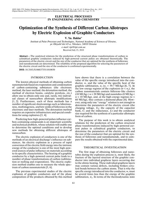 (PDF) Optimization of the synthesis of different carbon allotropes by electric explosion of ...