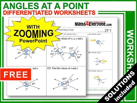 Angles around a Point (Worksheets with Answers) | Teaching Resources