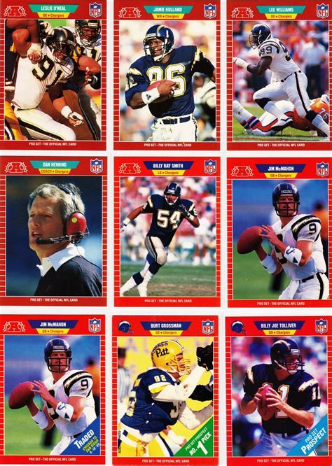 The 1989 NFL Pro Set Football Cards: Chargers Cards From A Forgettable ...