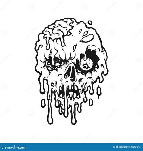 Melting Skull Silhouettte Clip Art Stock Illustration - Illustration of logo, ghost: 254992098