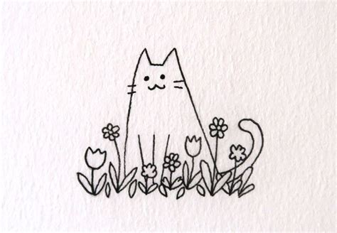 35 Cute & Easy Animal Drawing Ideas | Simple cat drawing, Drawings ...