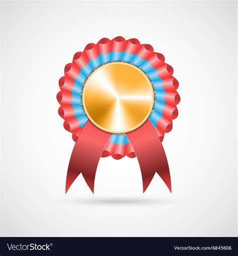 Award rosette with ribbons Royalty Free Vector Image