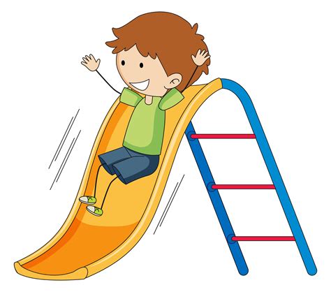 Doodle boy playing slide 519780 Vector Art at Vecteezy