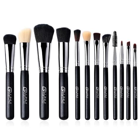 Pro 12 Pcs Beauty Wooden Handle Makeup Brushes Set Foundation Eyebrow Shadow Lip Make Up Brush ...