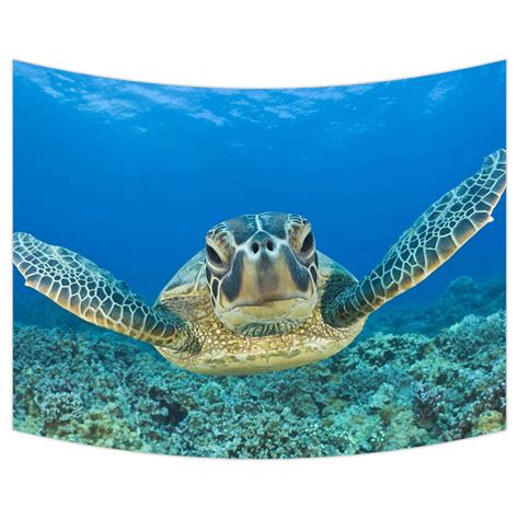 ZKGK Sea Turtle Painting Tapestry Wall Hanging Wall Decor Art for Living Room Bedroom Dorm ...