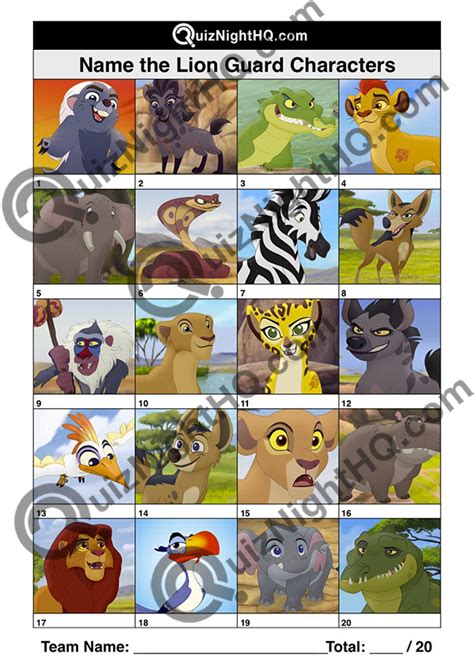 Lion Guard Characters Names - Infoupdate.org