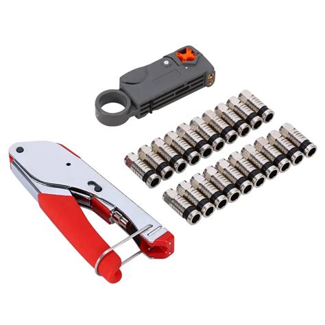 Coaxial Cable Manual Crimping Tool Set Kit For F Connector RG59 RG6 ...