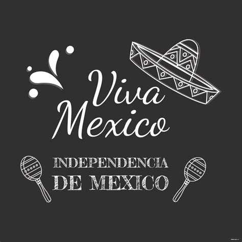 Happy Mexican Independence Day Chalkboard Clip Art in PSD, Illustrator, SVG, JPG, EPS, PNG ...