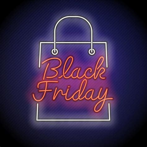 Neon Black Friday shopping bag sign 1228421 Vector Art at Vecteezy