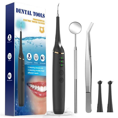 Electric Plaque Tartar Remover for Teeth, Dental Calculus Remover Teeth Cleaning Kit with LED ...