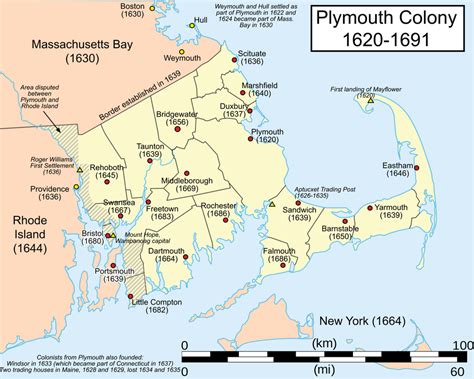 Plymouth Colony, 1620-1691 (2000x1603) : MapPorn