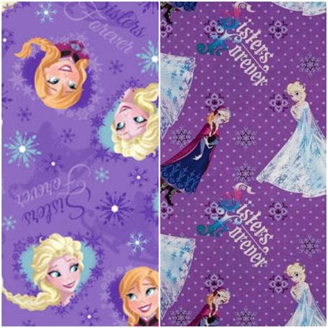 Disney Frozen Sisters Forever Cotton Fabric / Anna Elsa / | Etsy