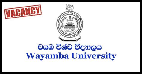 Lecturer, Senior Lecturer, Project Manager, Professor - Wayamba University of Sri Lanka - Gazette.lk