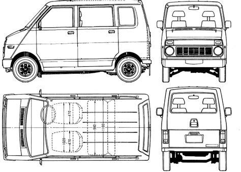 Honda Life Step Van Blueprint - Download free blueprint for 3D modeling