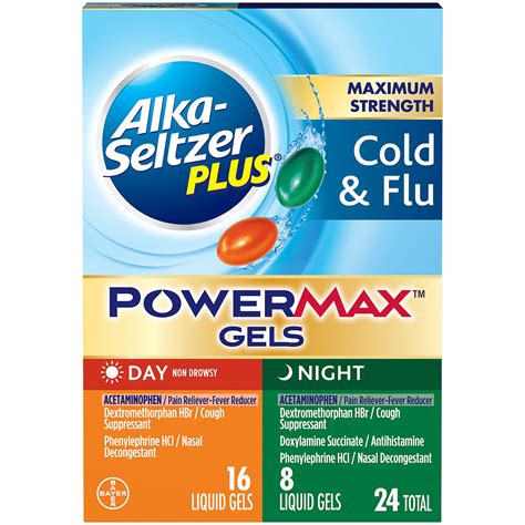 Buy Alka-Seltzer Plus Power Max Cold and Flu Medicine, Day+Night ...