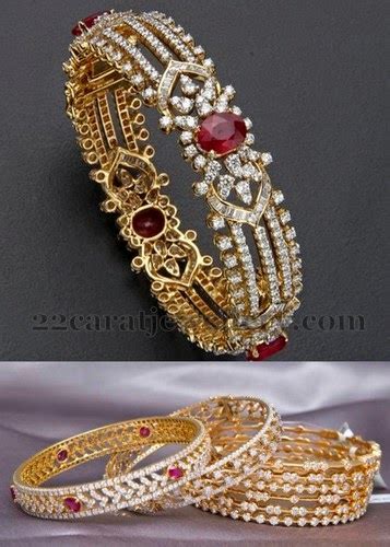 Pretty Latest Diamond Bangles - Jewellery Designs