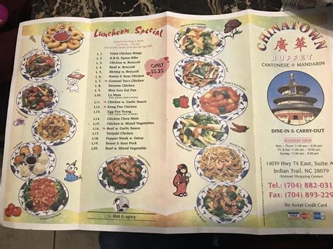 Menu at Chinatown Buffet restaurant, Indian Trail, E Independence Blvd