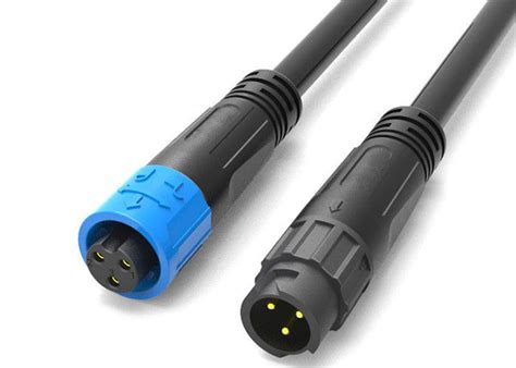 3 Pin Waterproof Cable Connector , Male Female Watertight Cable Connector