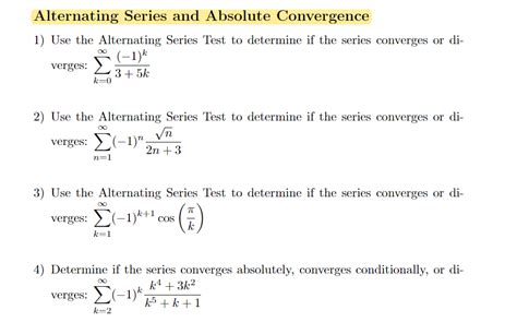 Solved Alternating Series and Absolute Convergence 1) Use | Chegg.com