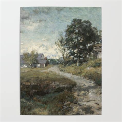 Vintage Farmhouse Landscape Poster by Amy Brinkman | Society6