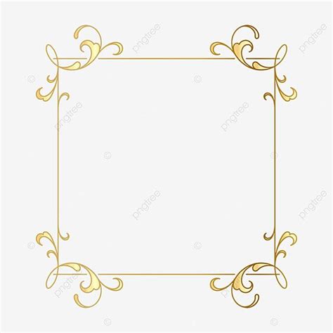 Border Royal Frame Vector Hd Images, Square Golden Frame With Royal ...