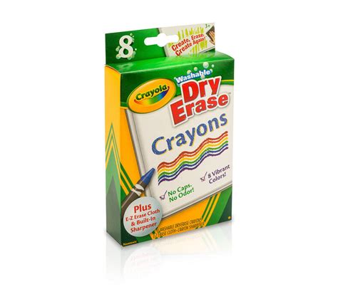 Crayola; Dry-Erase Crayons; Art Tools; 8 Count; Washable; Perfect for ...