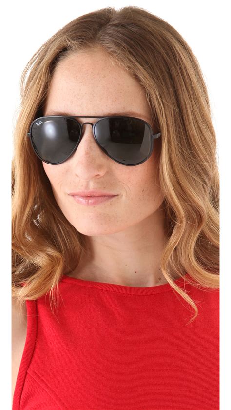 Ray-Ban Matte Aviator Sunglasses in Black - Lyst