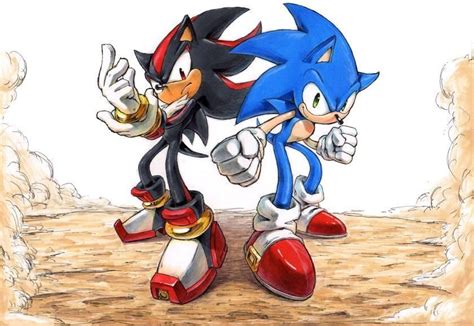 a drawing of sonic the hedgehog with his hands in the air and pointing ...