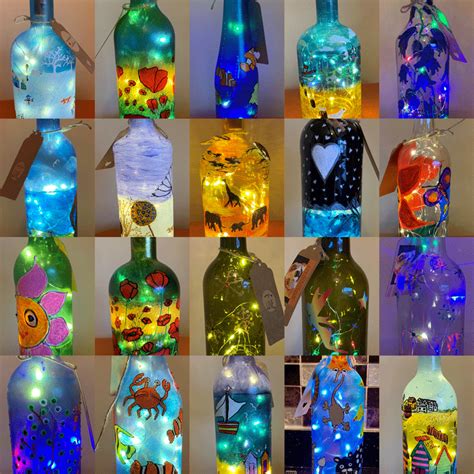 Hand Painted Bottle Lights - Little Urban Fox and Friends