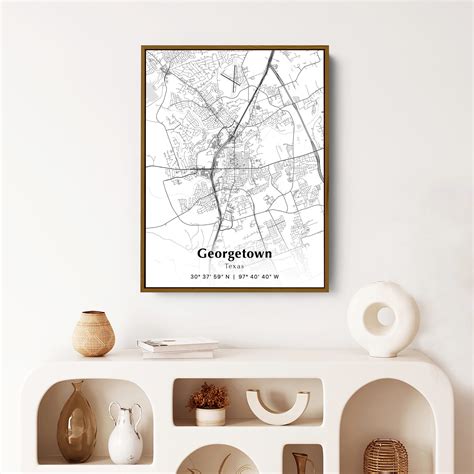 Georgetown City Map Print, Georgetown Texas Map Poster, USA City Street Map, Map of Georgetown ...