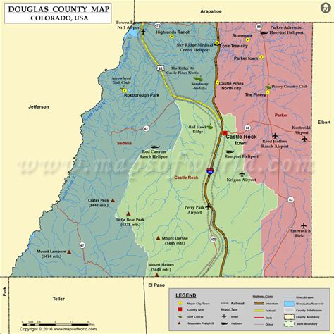 Douglas County Colorado Map: A Comprehensive Guide - World Map Colored ...