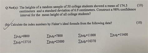 Solved Calculate the index numbers by Fisher's ideal formula | Chegg.com